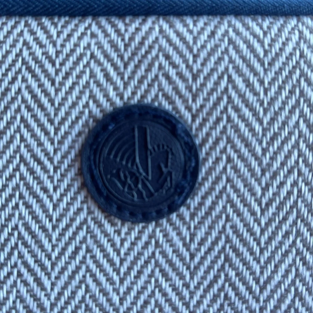 Air France Herringbone Grey Travel Zippered Cosmetic Bag Pouch
